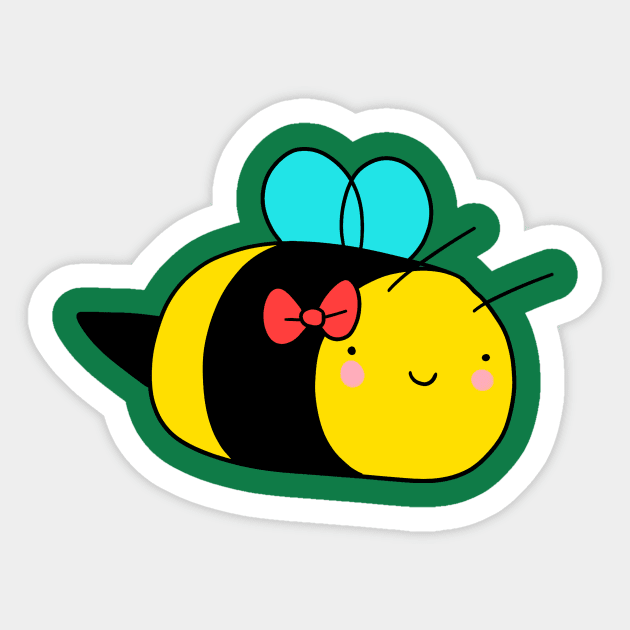 Bumblebee with Bow Sticker by saradaboru